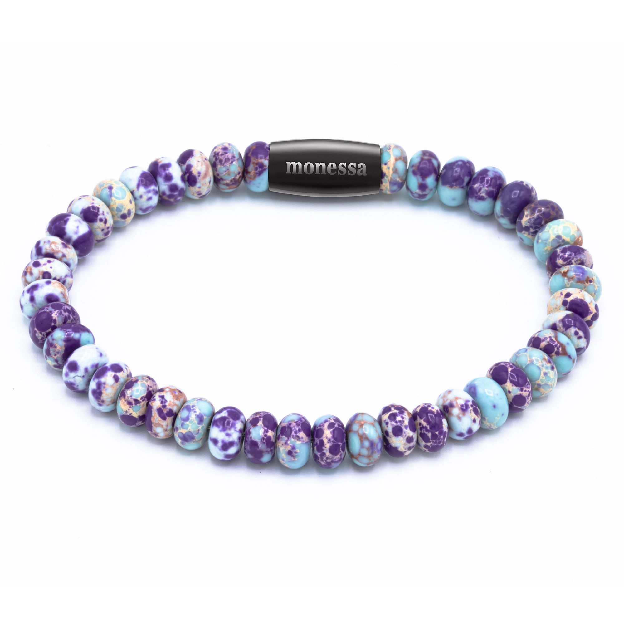 MONESSA Armband Edelsteine Magnetverschluss Edelstahl