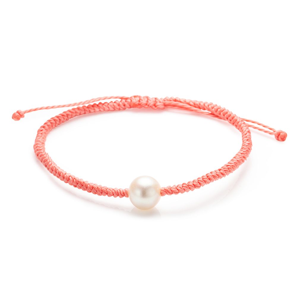PERLEA Makramee-Armband Süßwasser zuchtperlen 9-10mm