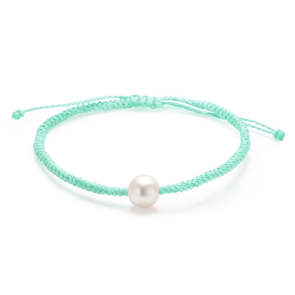 PERLEA Makramee-Armband Süßwasser zuchtperlen 9-10mm