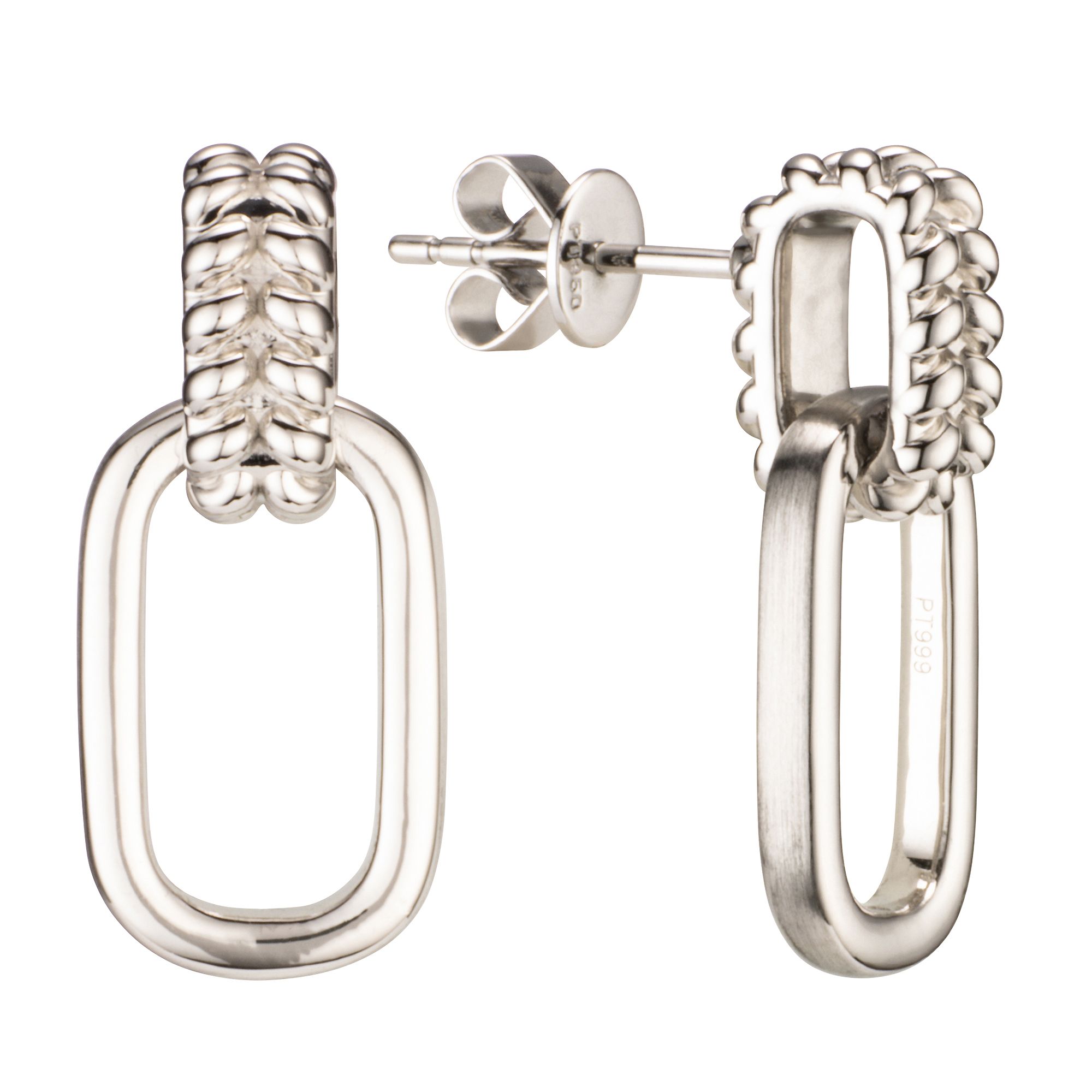 PLATINITY Ohrstecker poliert/mattiert mind. 3g Platin 999/Platin 950