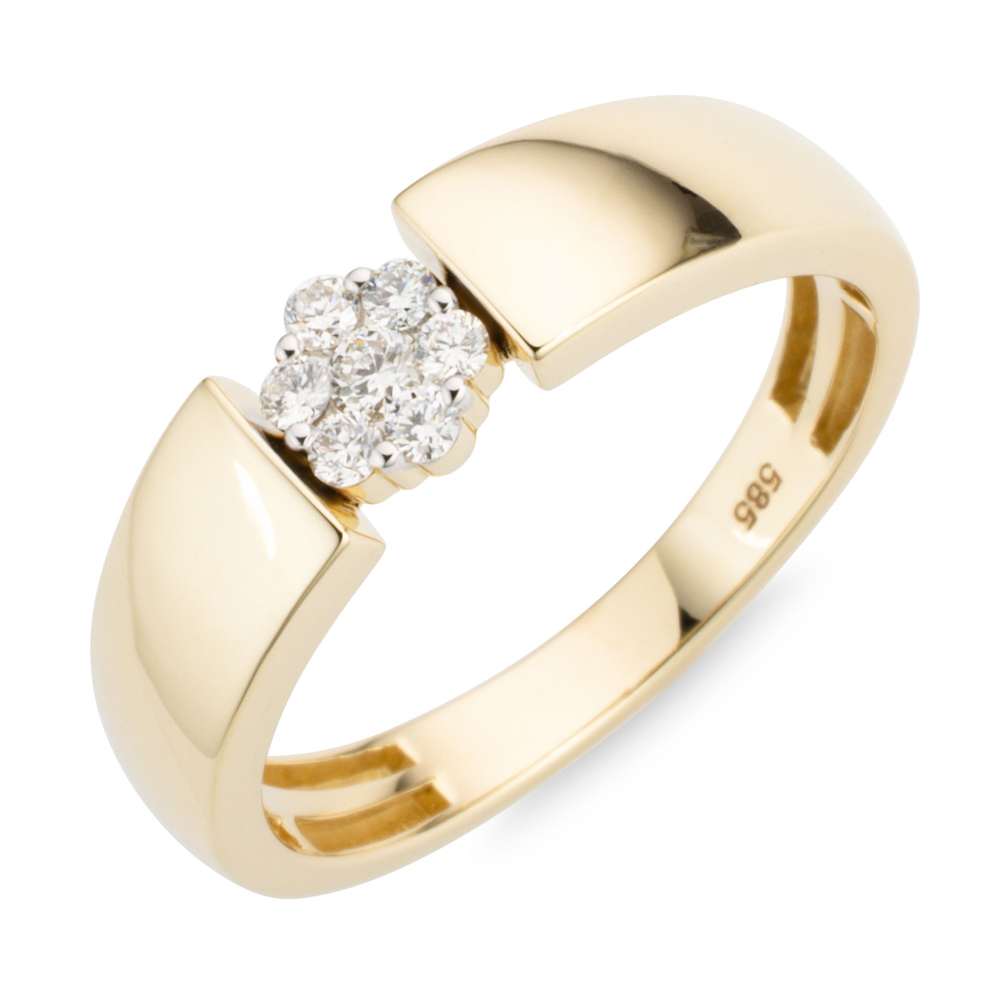 DIAMOUR Ring 7 Brillanten zus. ca. 0,16ct Gold 585