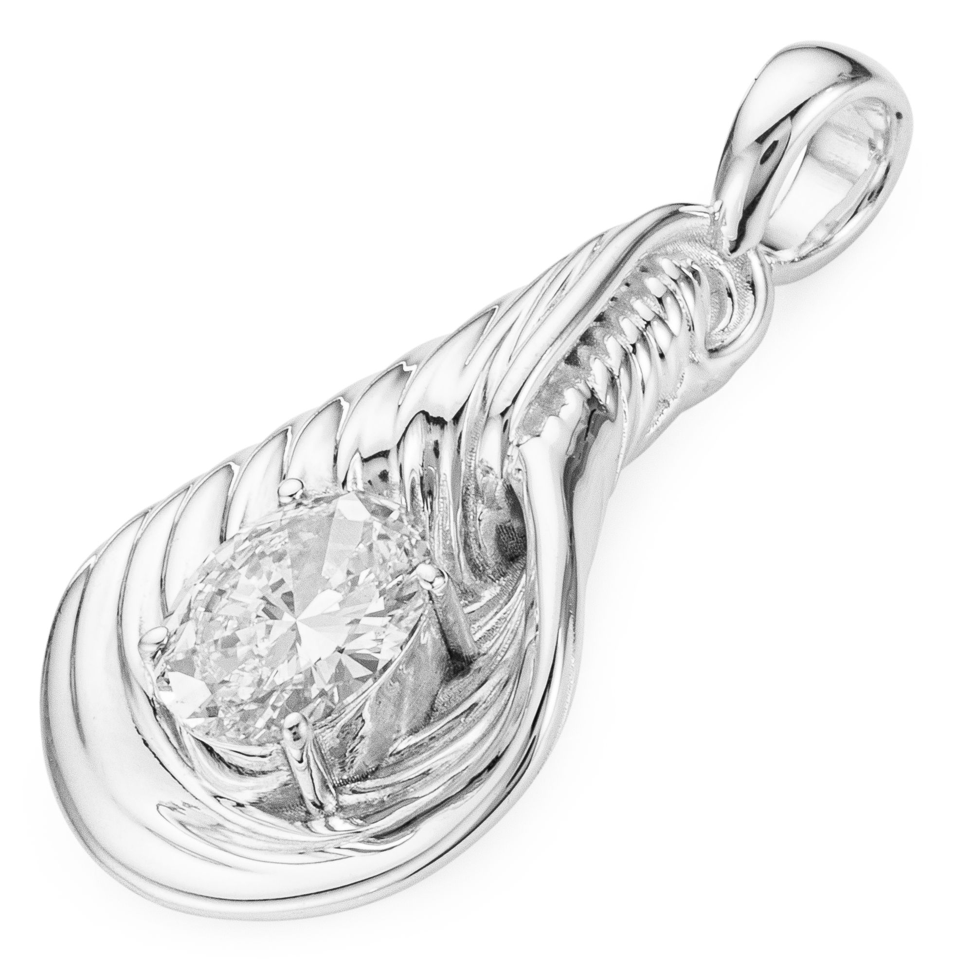 THOMAS & SOHN Lab Grown Brillant ca. 1,15ct Anhänger Silber Palladio
