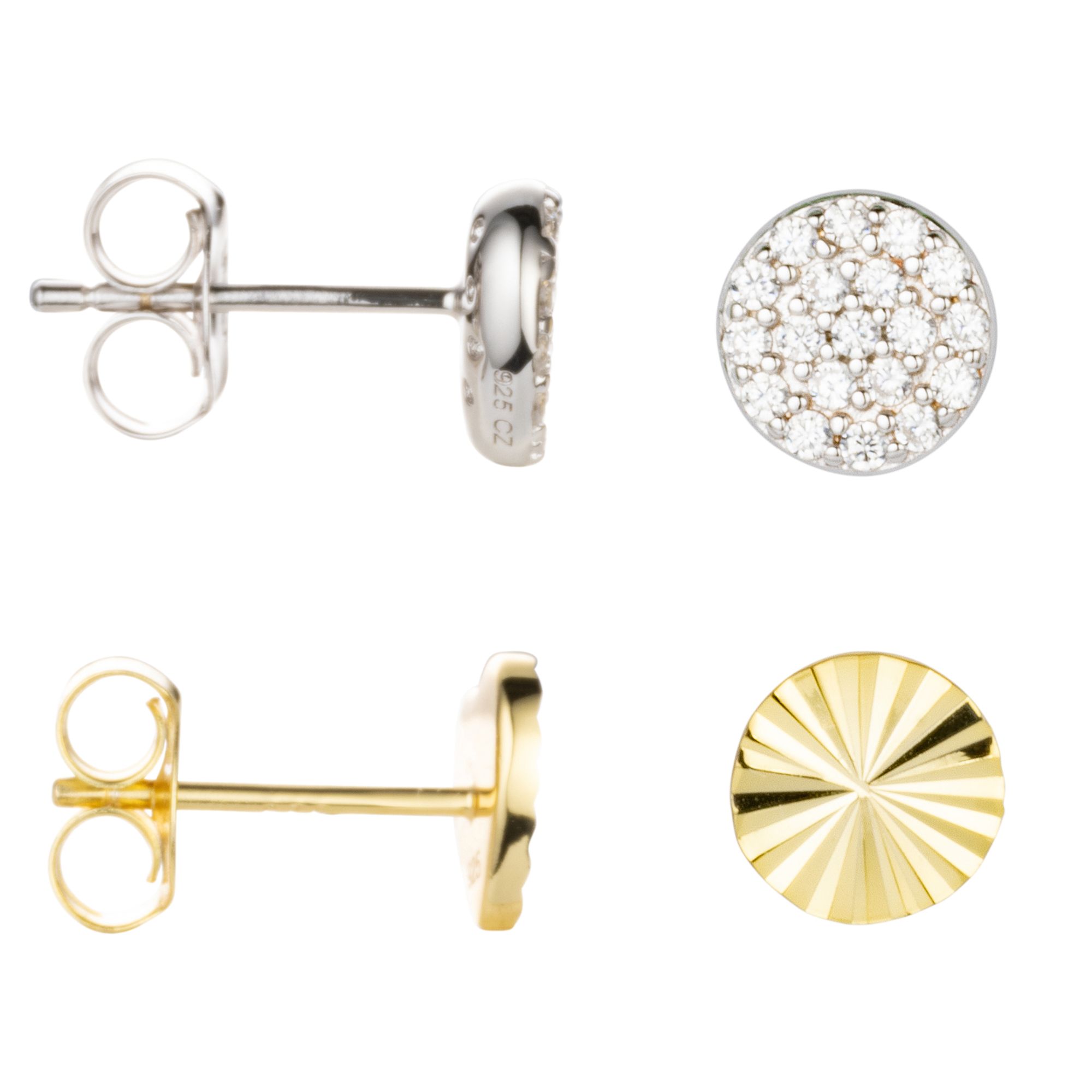 DIAMONIQUE® 2tlg. Ohrstecker Set mind. = 0,22ct Brillantschliff Silber 925