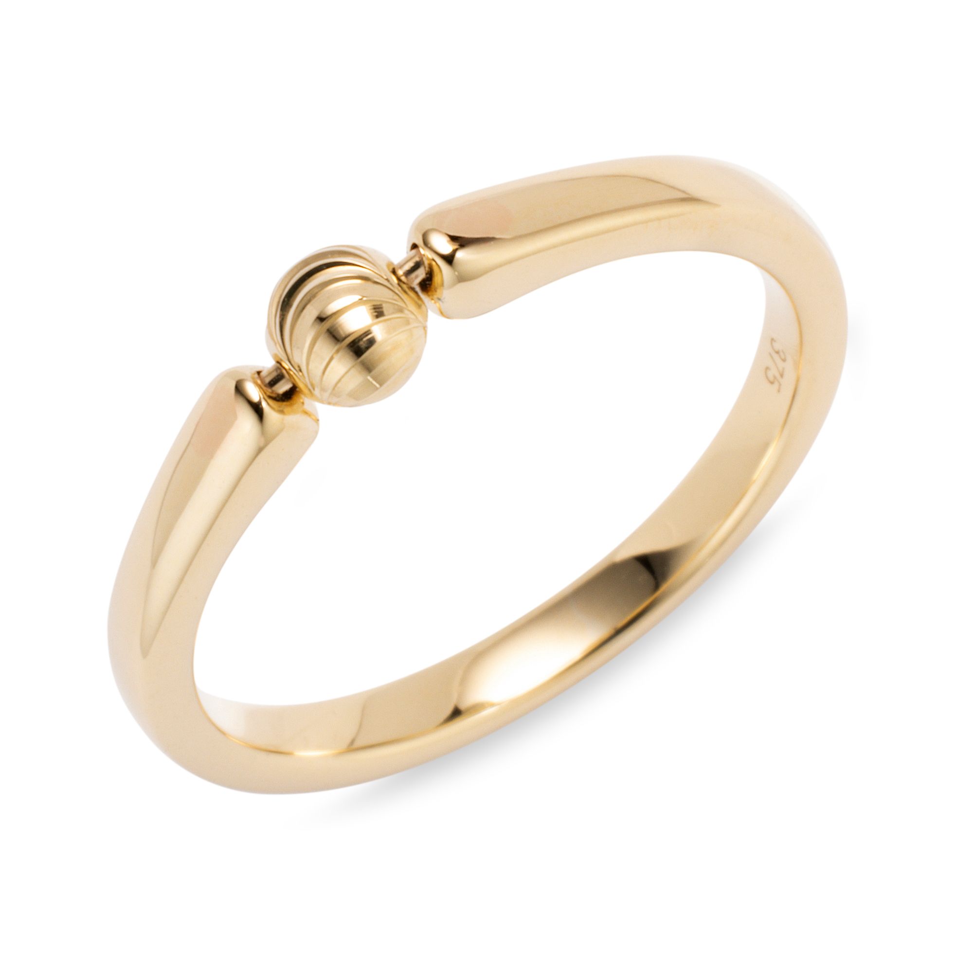 GOLDSCHMUCK FÜR MICH Kugel-Ring diamantiert/poliert mind. 2,2g Gold 375