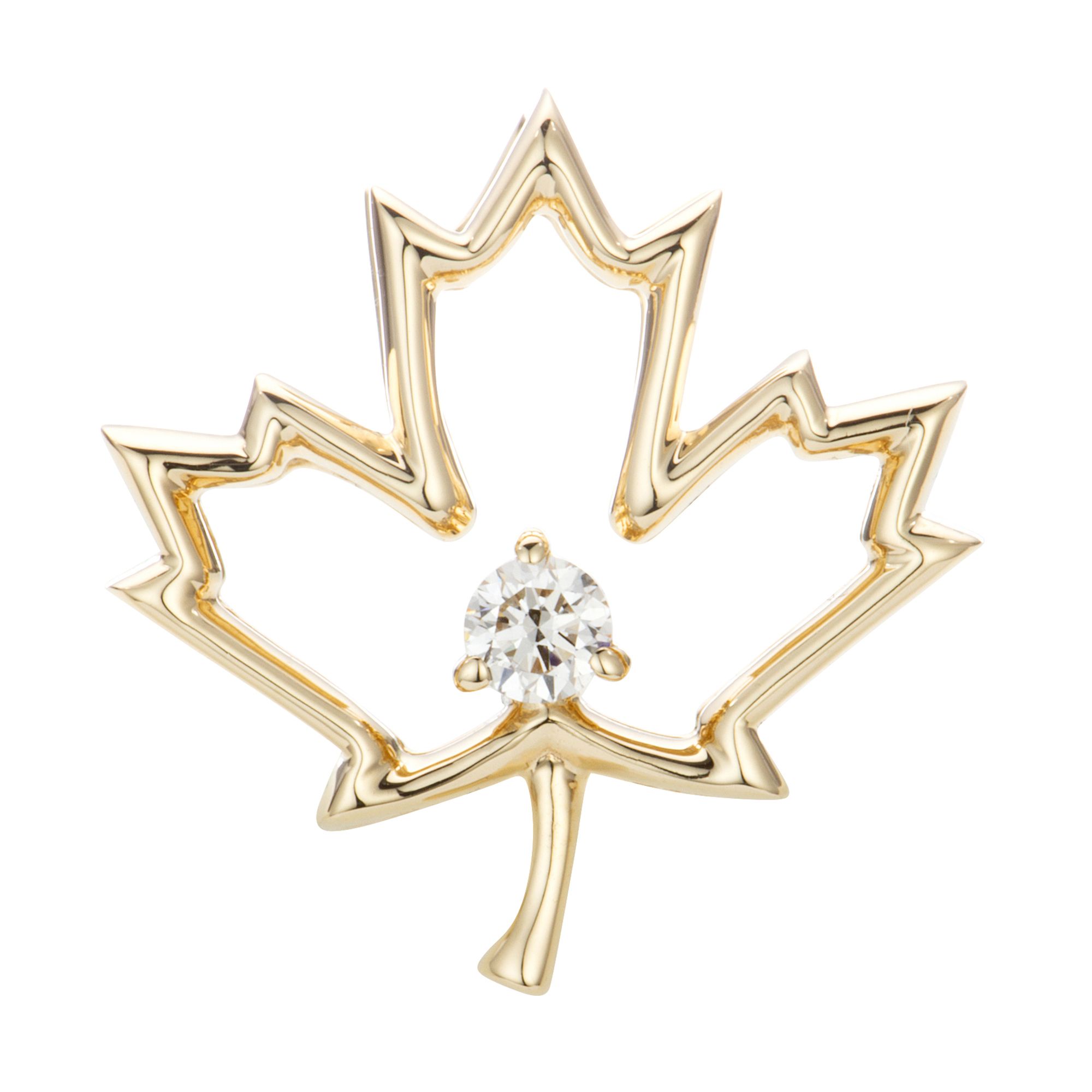 CANADIAN DIAMONDS Ahornblatt-Anhänger 1 Brillant ca. 0,05ct Gold 585