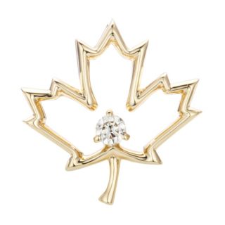 CANADIAN DIAMONDS Ahornblatt-Anhänger 1 Brillant ca. 0,05ct Gold 585