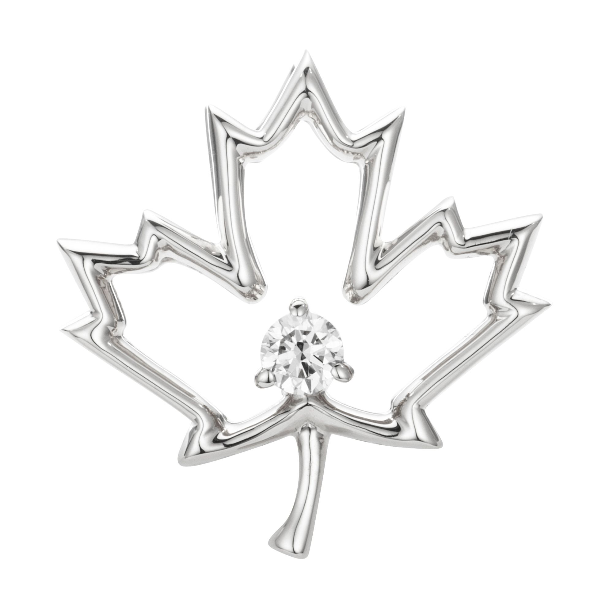 CANADIAN DIAMONDS Ahornblatt-Anhänger 1 Brillant ca. 0,05ct Gold 585