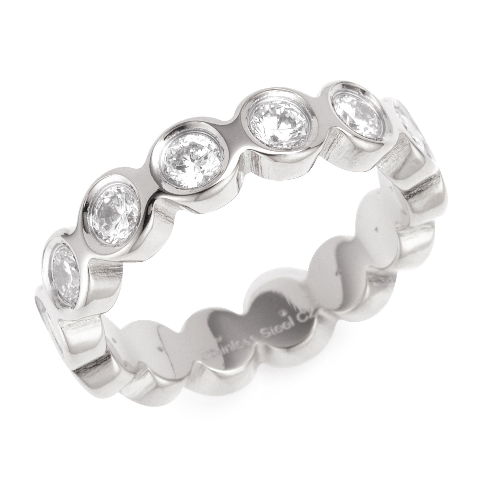 DIAMONIQUE® Ring = mind. 1,30ct Brillantschliff Edelstahl