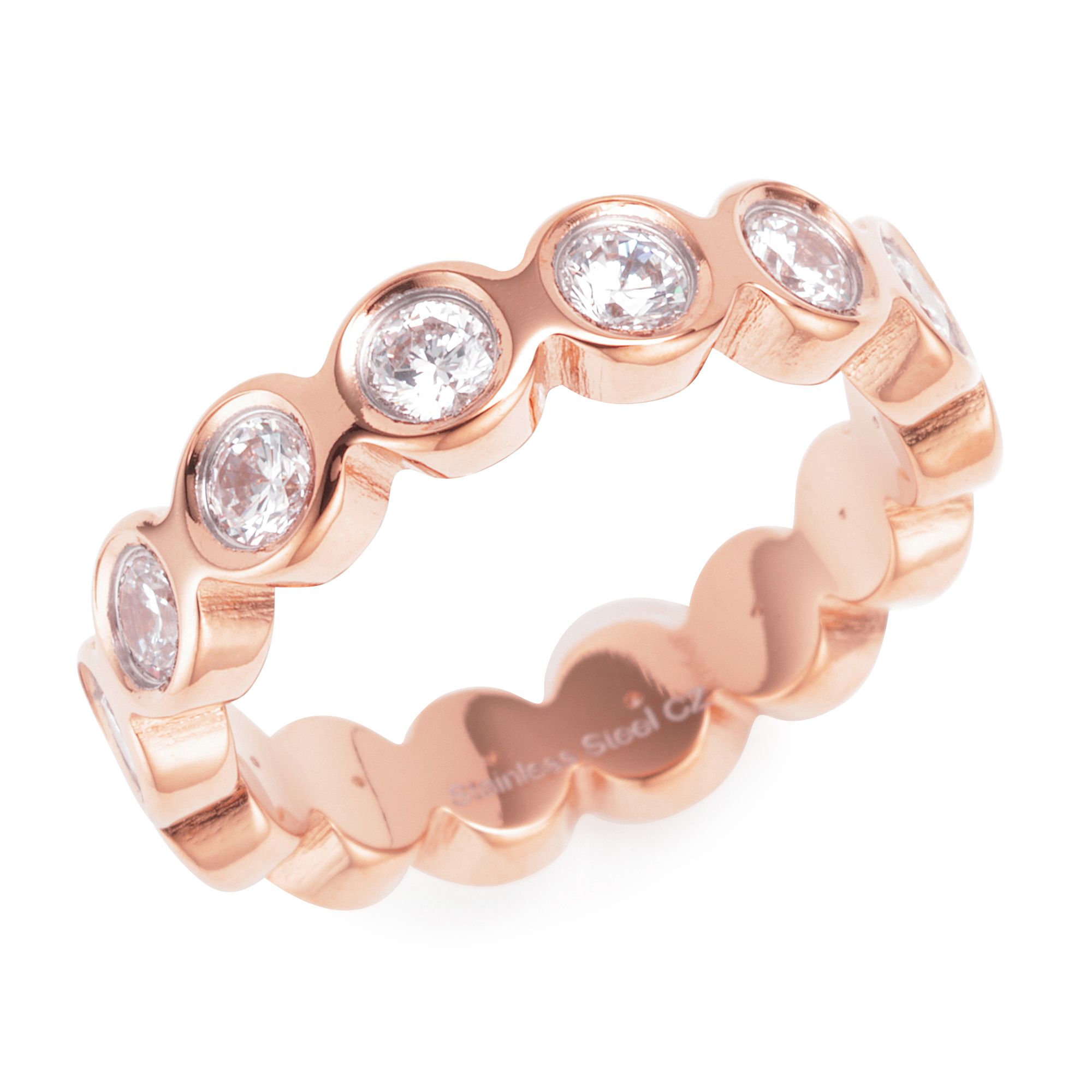 DIAMONIQUE® Ring = mind. 1,30ct Brillantschliff Edelstahl