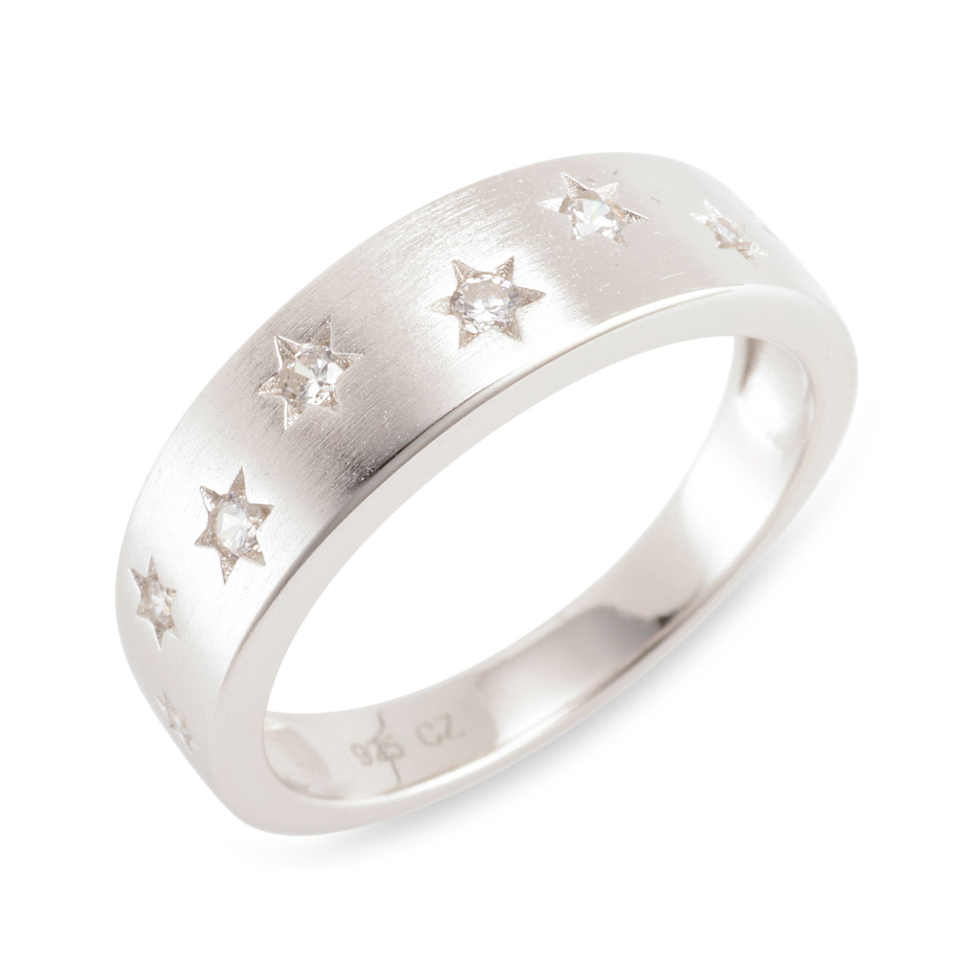 DIAMONIQUE® Ring = 0,12ct Brillantschliff Silber rhodiniert