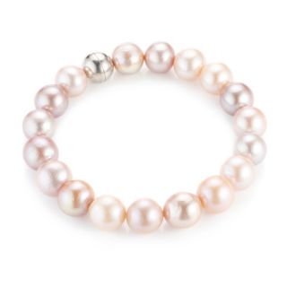 PERLEA Armband Süßwasserzucht- perlen 10-12mm Silber rhodiniert
