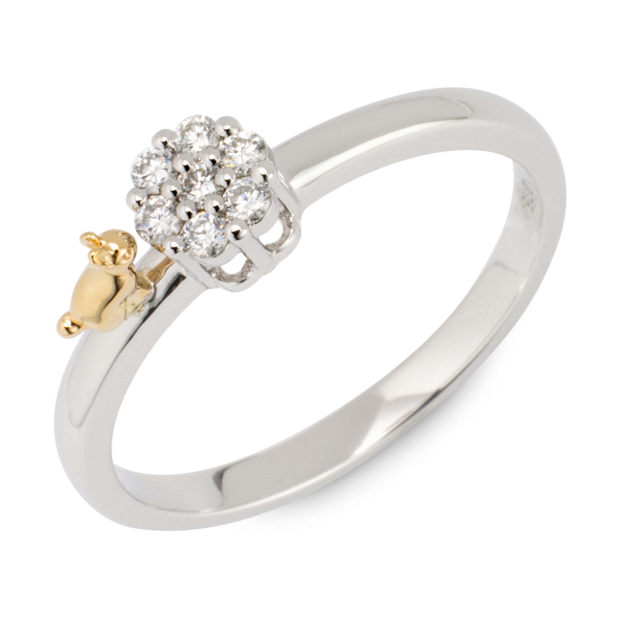 GOLDSCHMUCK FÜR MICH Hasen-Ring 7 Brillanten zus. ca. 0,14ct Gold 375