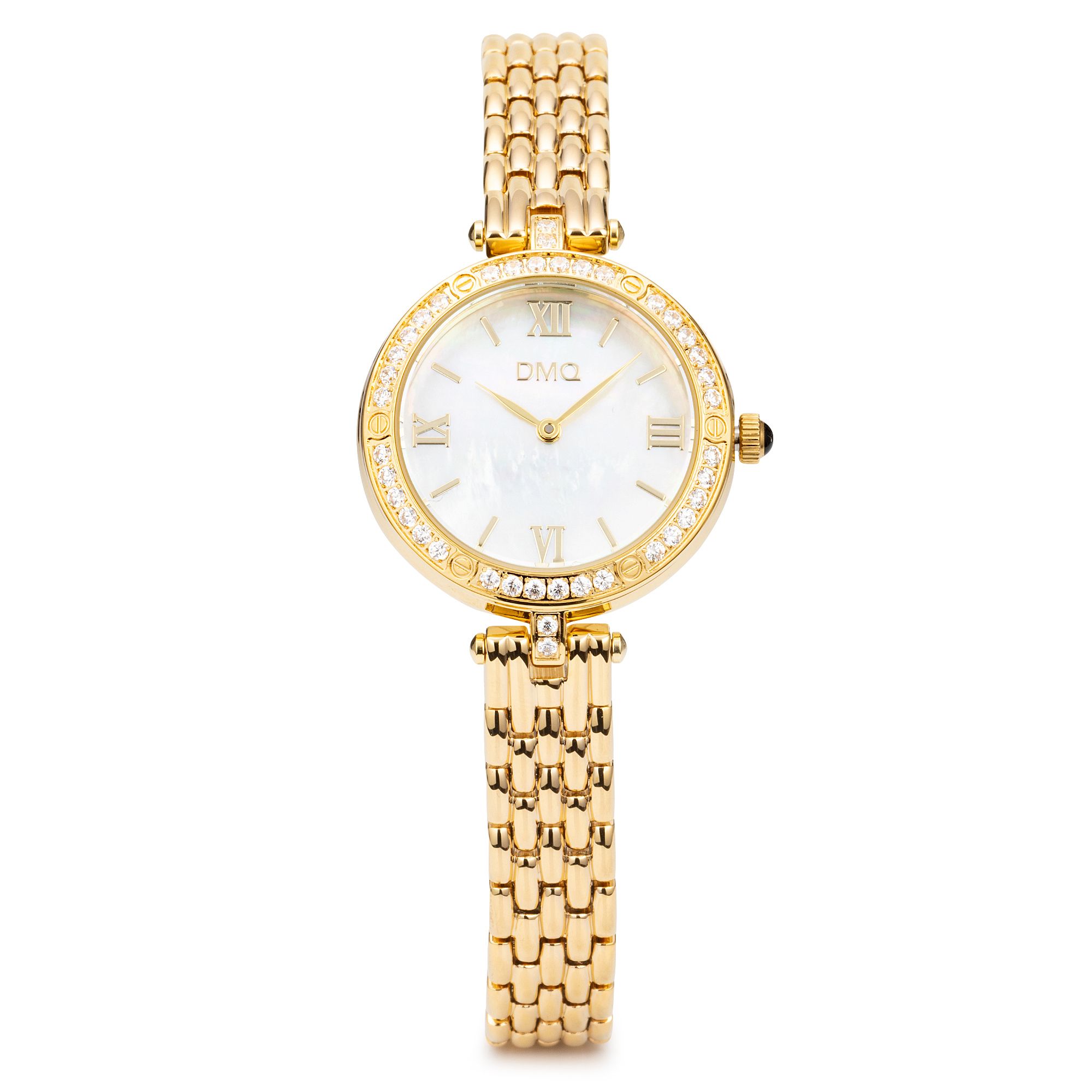 DIAMONIQUE® Damenuhr Quarzwerk = 0,80ct Metallband