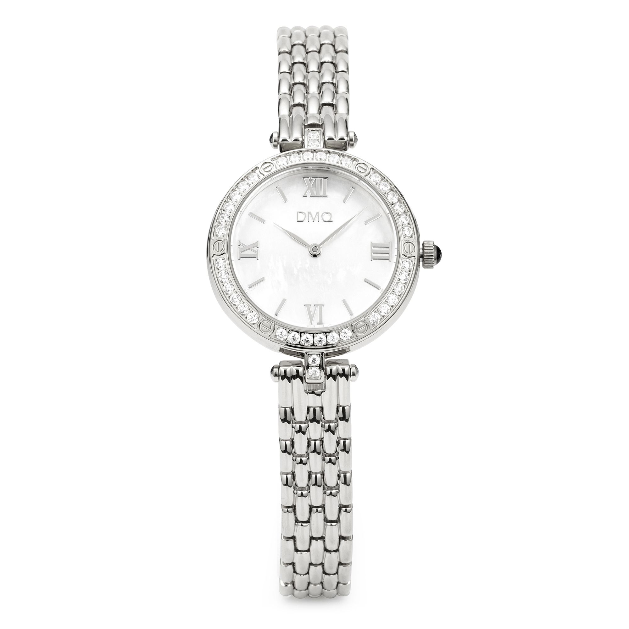 DIAMONIQUE® Damenuhr Quarzwerk = 0,80ct Metallband