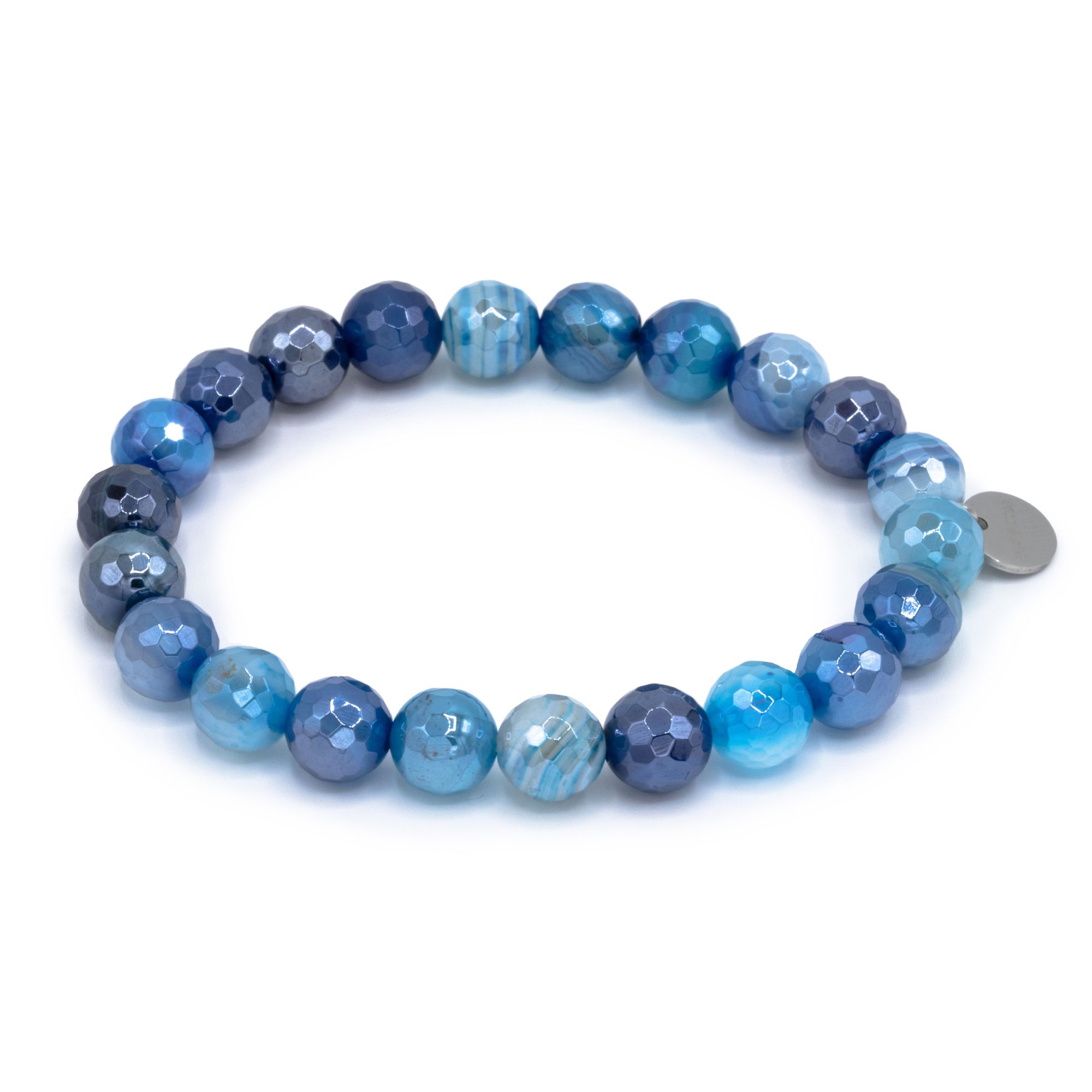 MONESSA Armband Edelsteine flexibel Logo-Plättchen