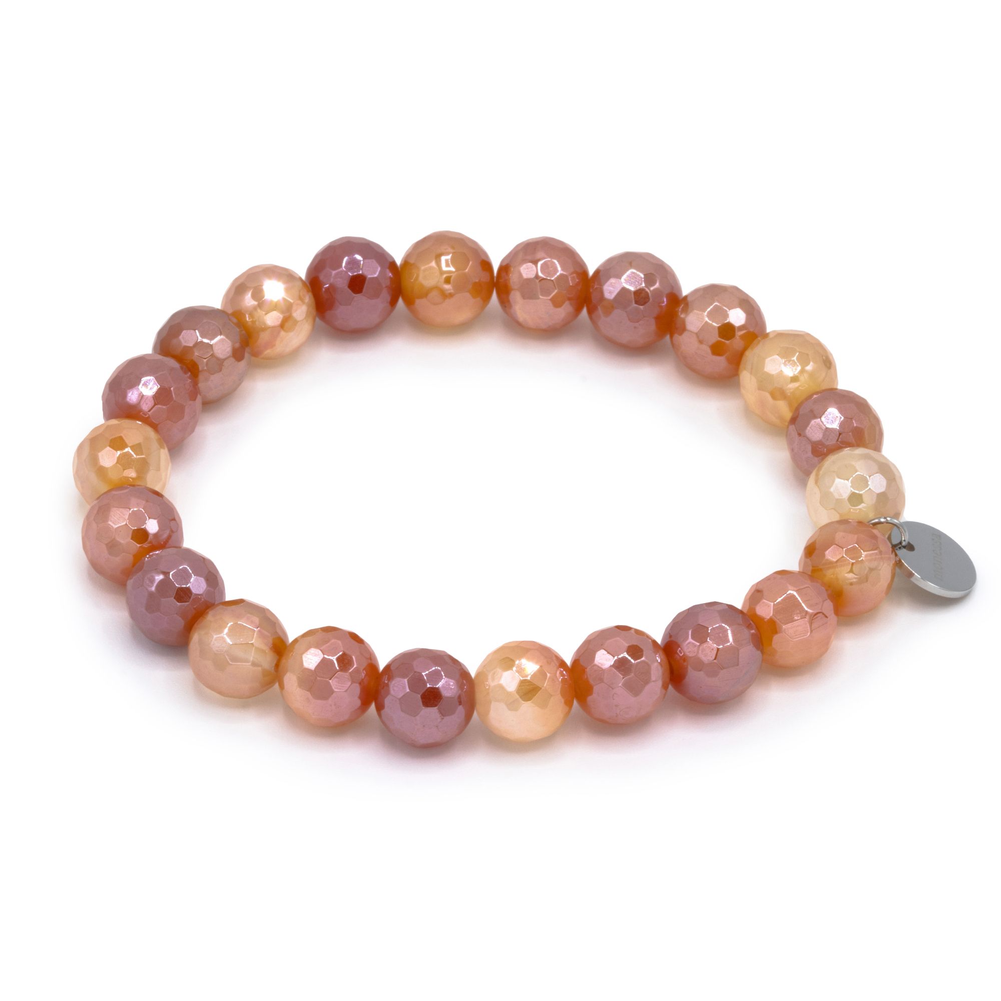 MONESSA Armband Edelsteine flexibel Logo-Plättchen