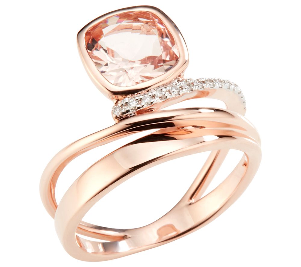 Morganit AAA/2,00ct Ring 16 Brillanten 0,08ct Roségold 585 - QVC.de