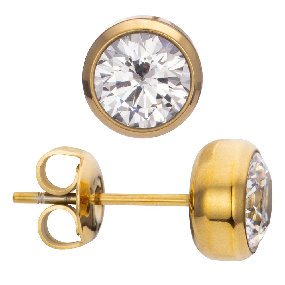 DIAMONIQUE® Ohrstecker mind. = 1,00ct Brillantschliff Edelstahl