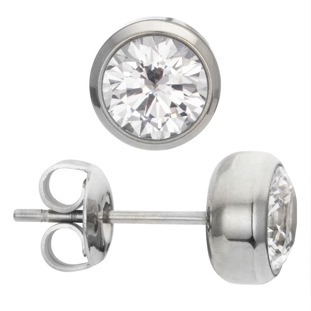 DIAMONIQUE® Ohrstecker mind. = 1,00ct Brillantschliff Edelstahl