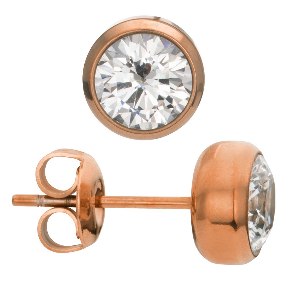 DIAMONIQUE® Ohrstecker mind. = 1,00ct Brillantschliff Edelstahl