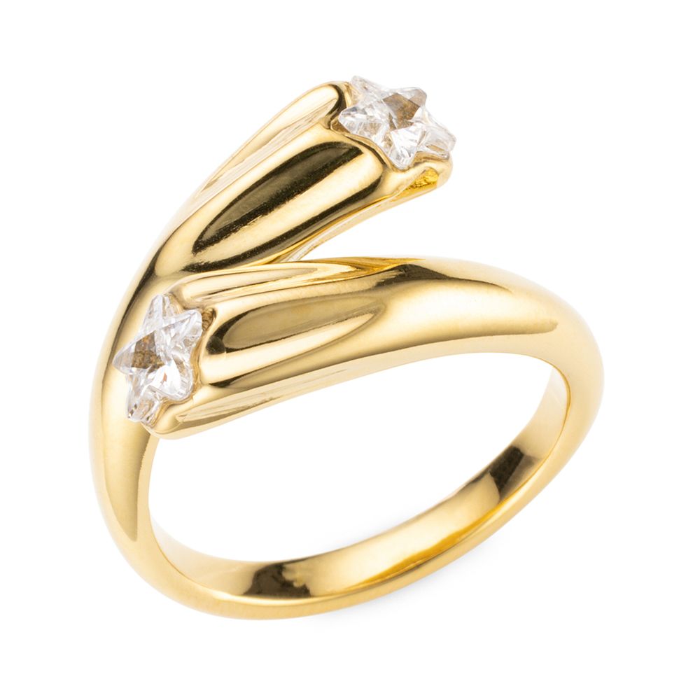 STEFFEN SCHRAUT Ring Sternschliff 2 Zirkonia Edelstahl