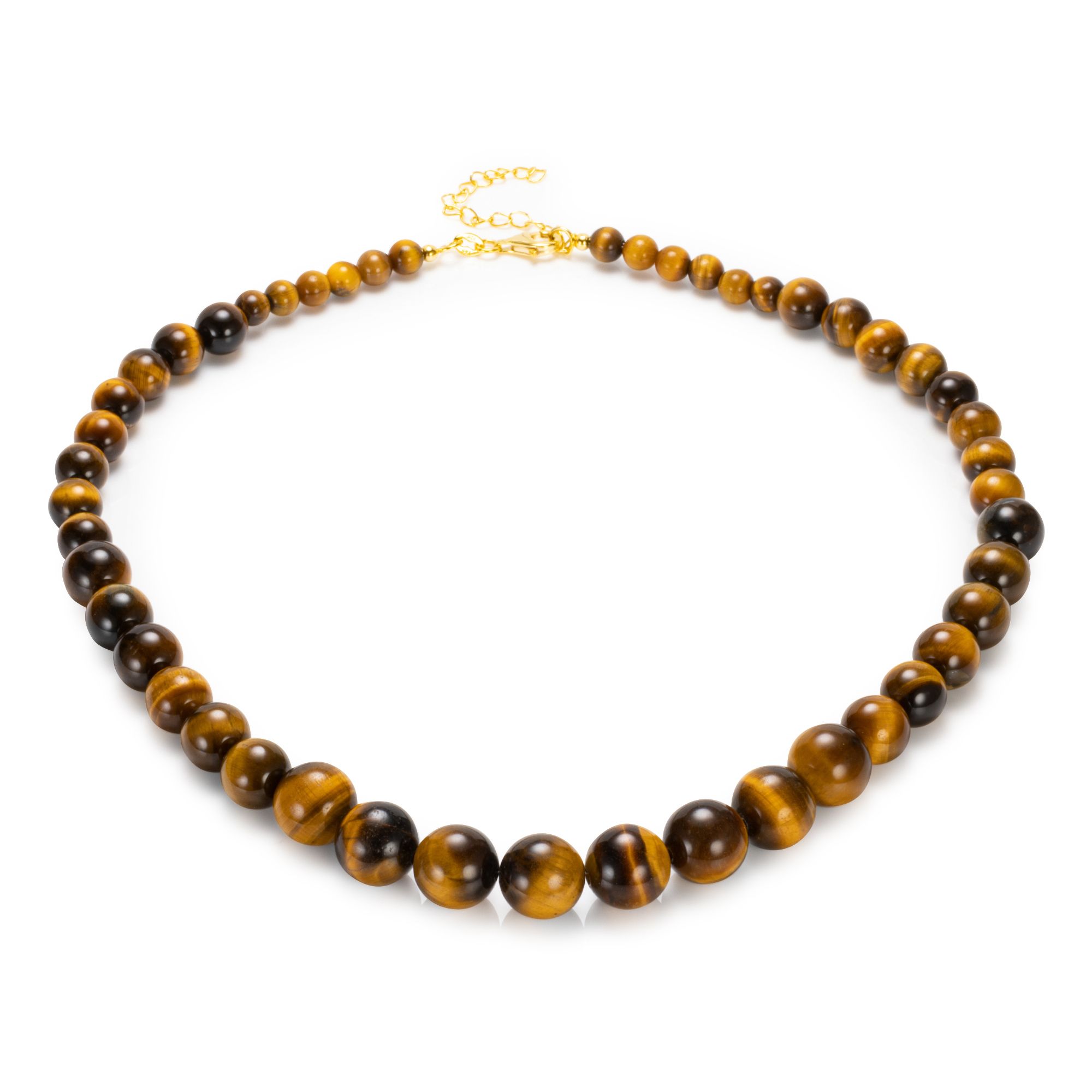 THOMAS & SOHN Edelsteine Collier Länge ca. 45+5cm Silber vergoldet