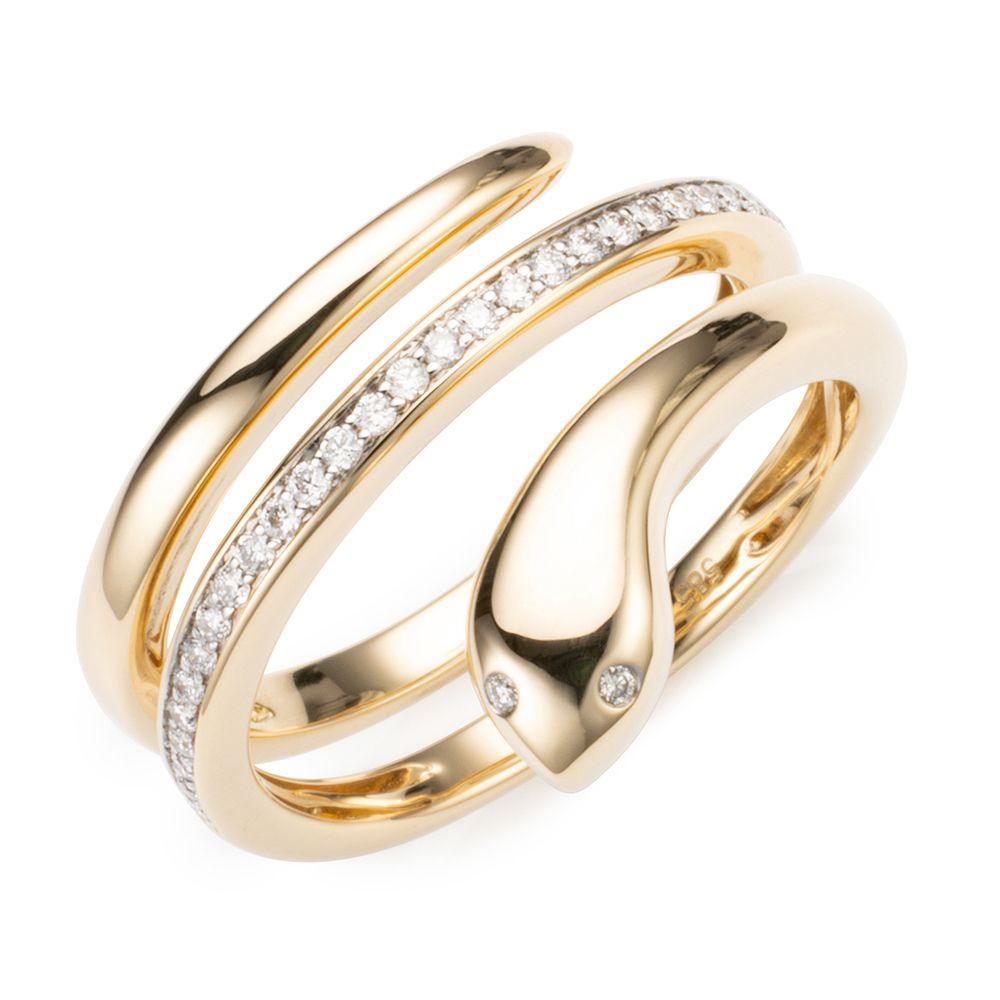 DIAMOUR Schlangen-Ring 31 Brillanten zus. ca. 0,20ct Gold 585