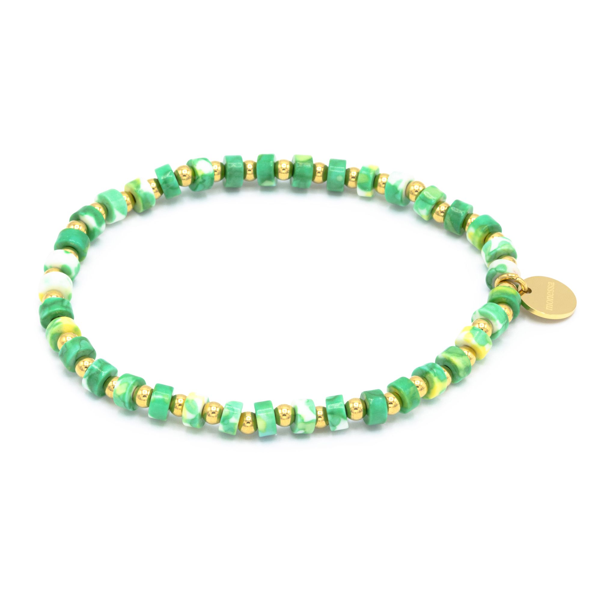 MONESSA Armband Edelsteine flexibel Edelstahl