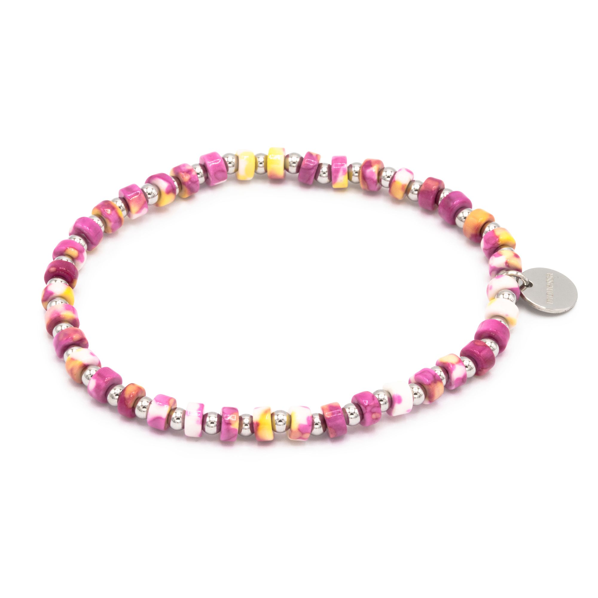 MONESSA Armband Edelsteine flexibel Edelstahl