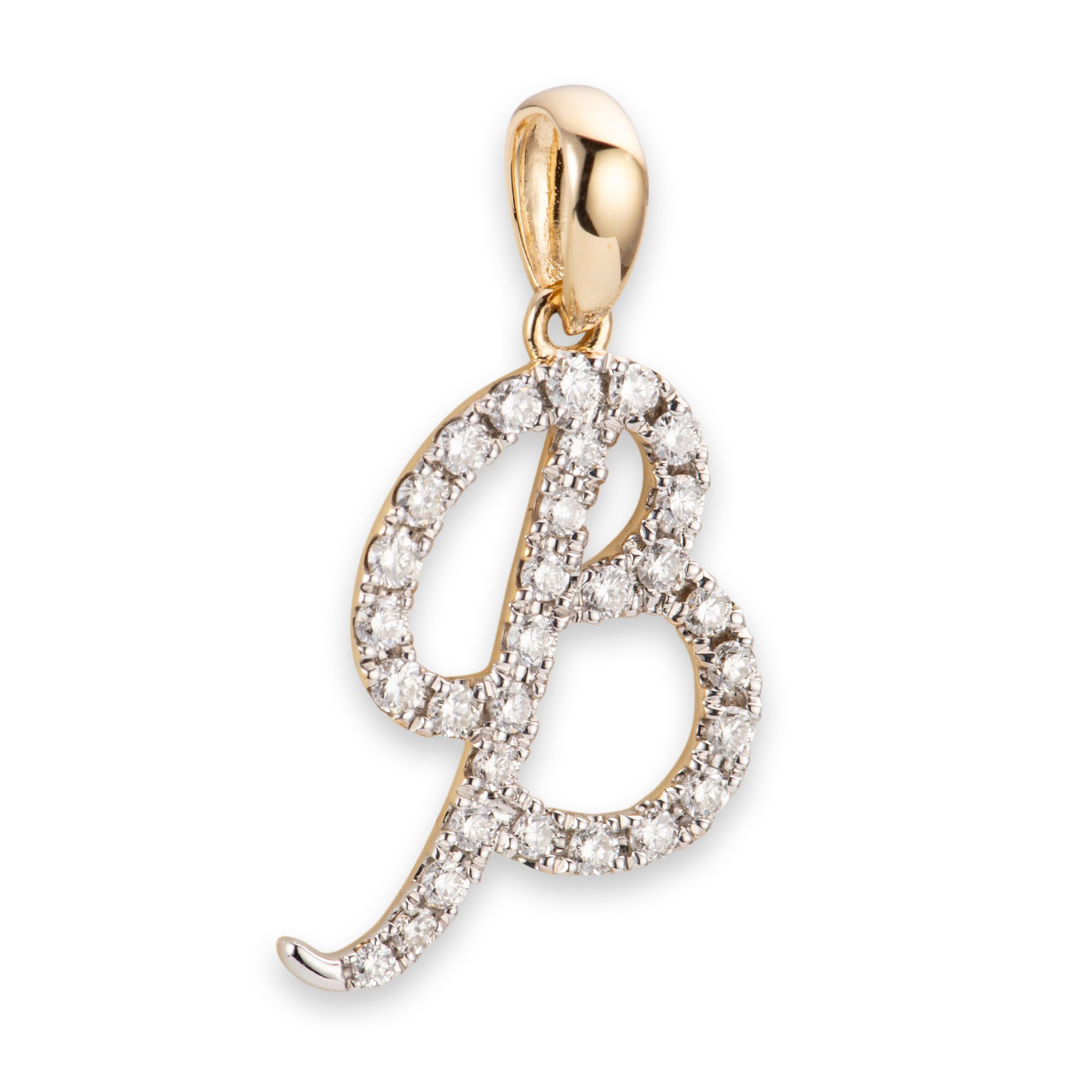 DIAMOUR Buchstaben-Anhänger mind. 19 Brillanten zus. mind. 0,10ct Gold 585