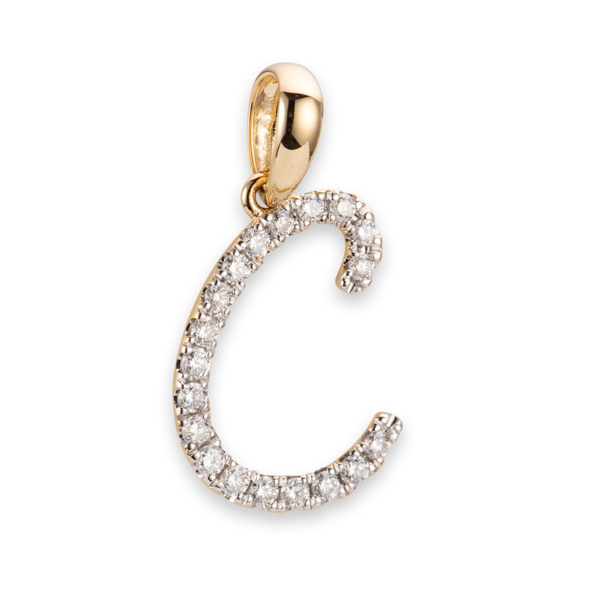 DIAMOUR Buchstaben-Anhänger mind. 19 Brillanten zus. mind. 0,10ct Gold 585