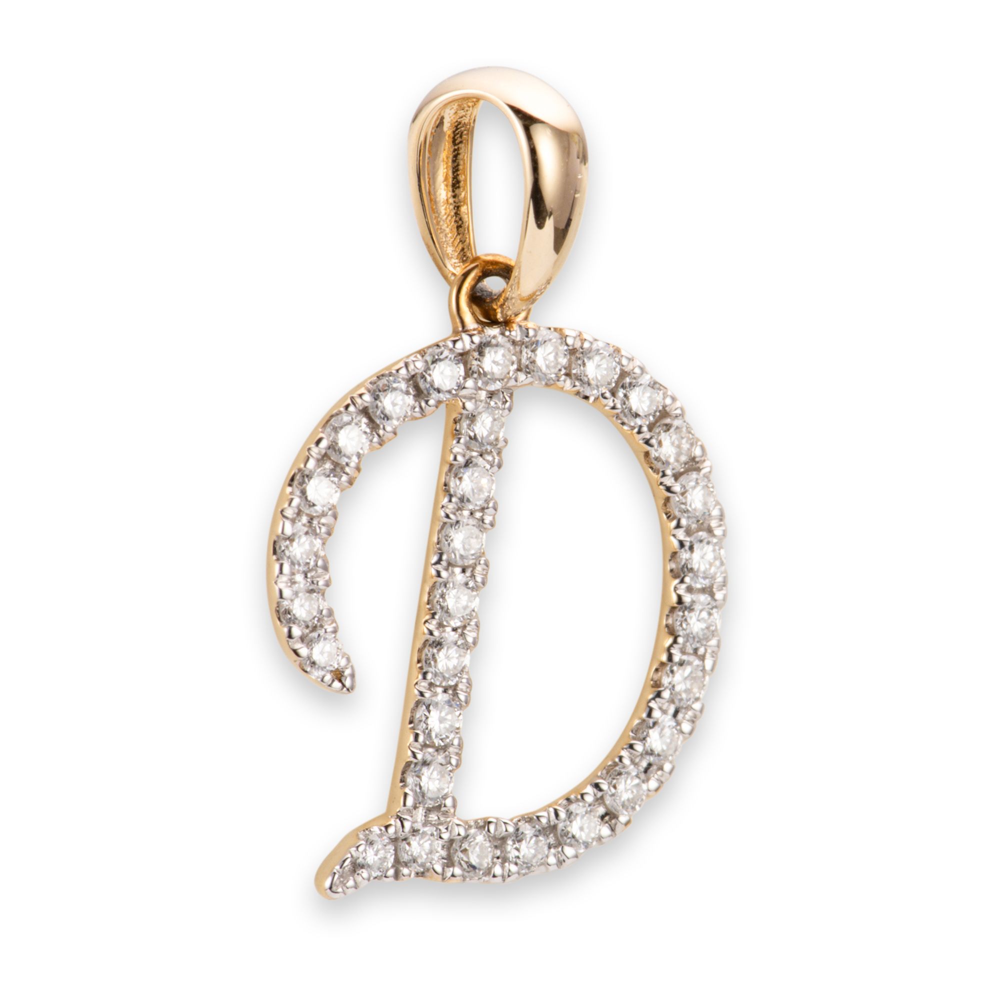 DIAMOUR Buchstaben-Anhänger mind. 19 Brillanten zus. mind. 0,10ct Gold 585