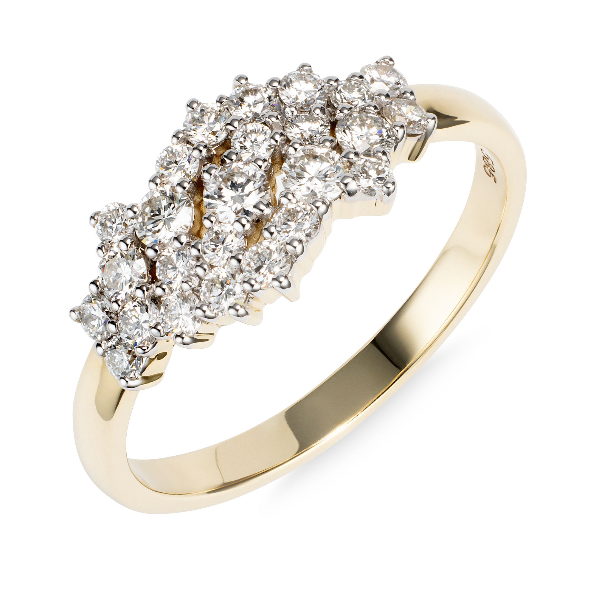 DIAMOUR Ring 25 Brillanten zus. ca. 0,70ct Gold 585
