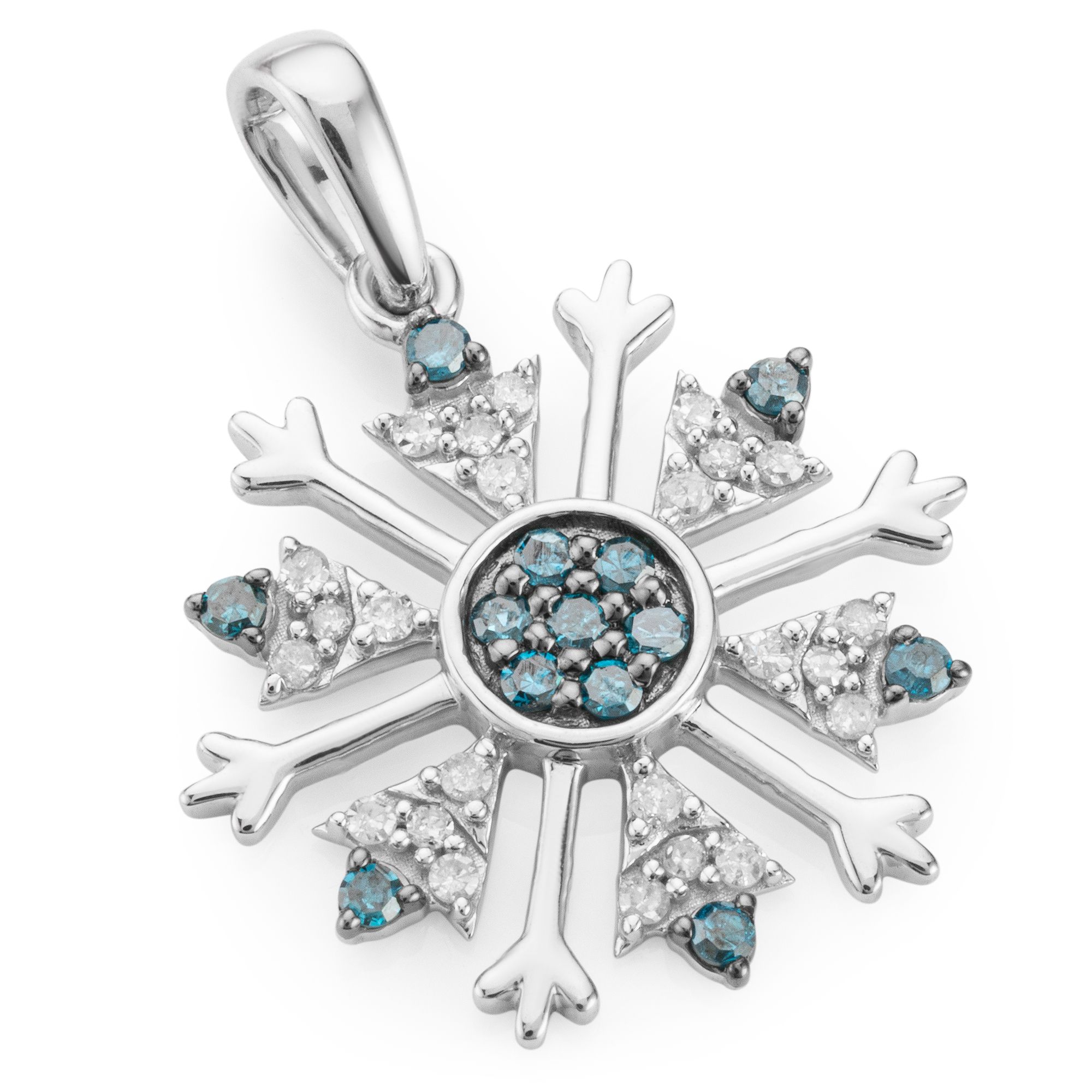 DIAMOUR Eiskristall-Anhänger 37 Diamanten zus. ca. 0,25ct Silber 925