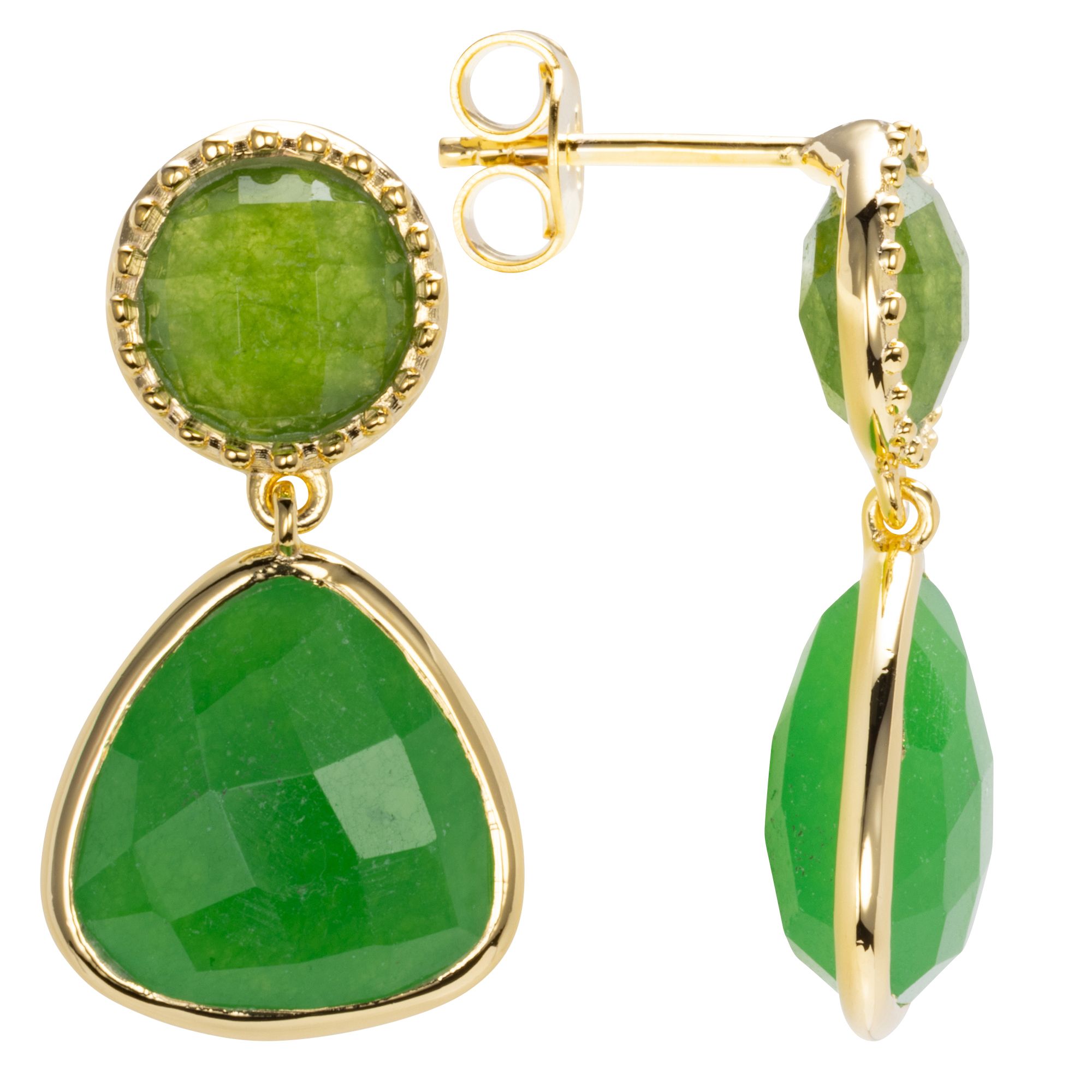 THOMAS & SOHN beh.Quarze ca.14,50ct Ohrhänger Schliffmix Silber vergoldet