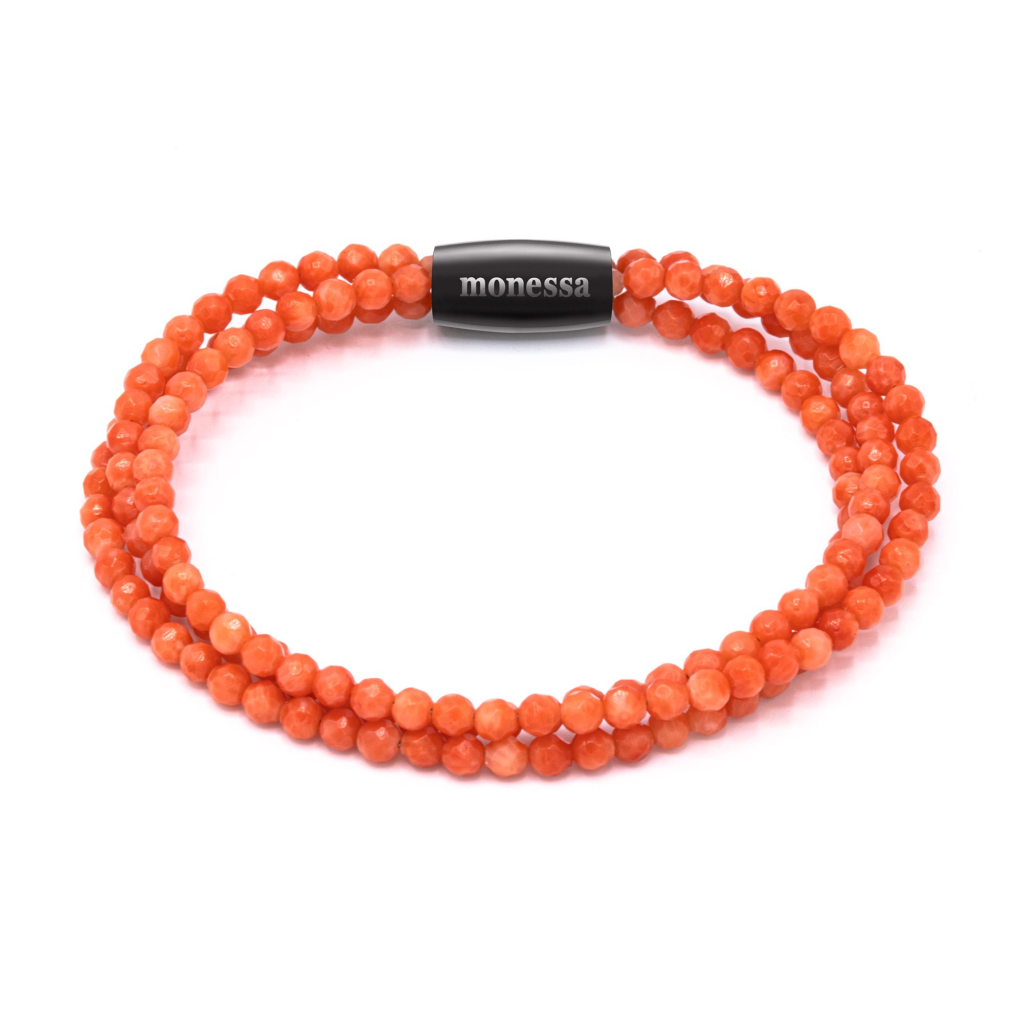 MONESSA Armband Edelsteine 3-Strang Magnetverschluss