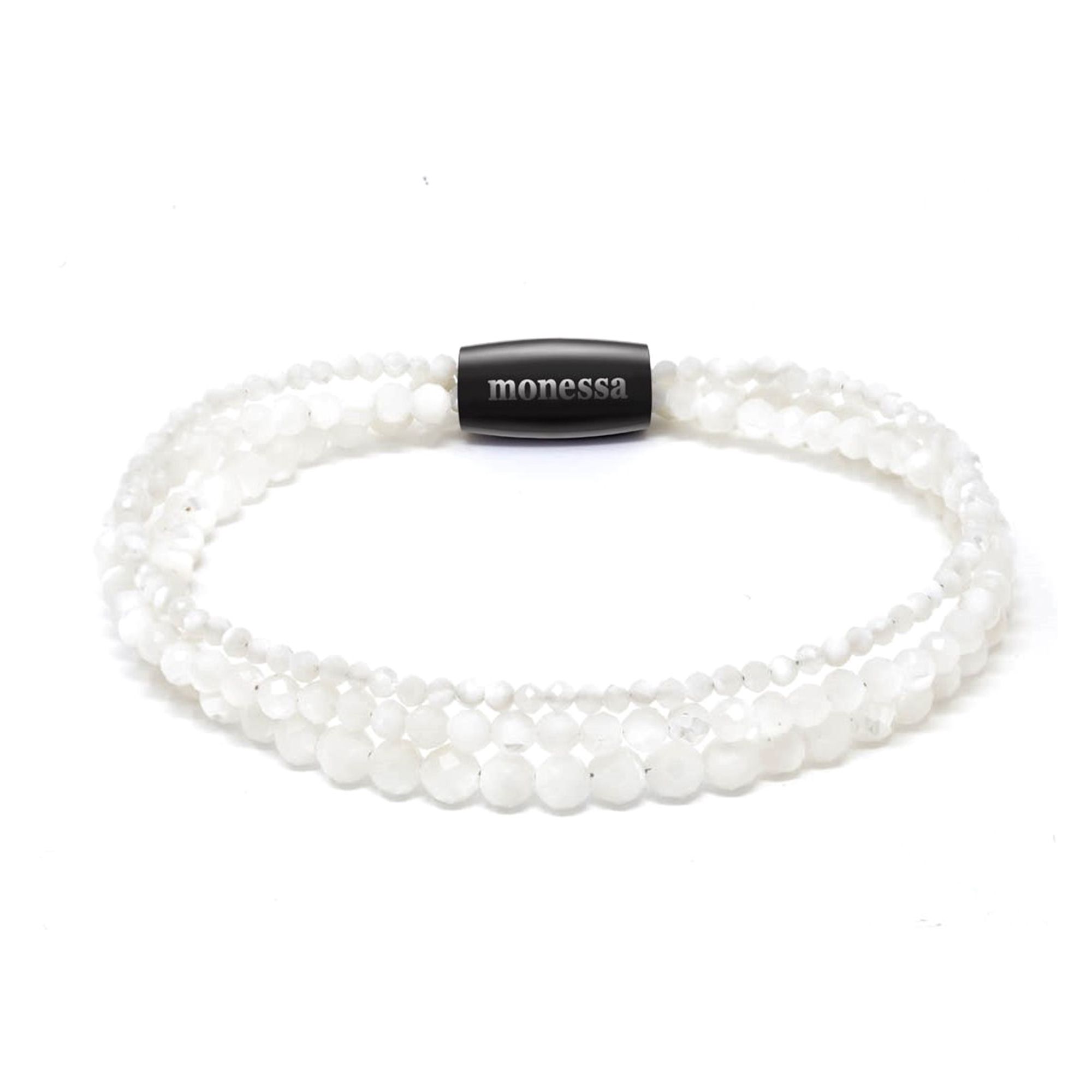 MONESSA Armband Edelsteine 3-Strang Magnetverschluss