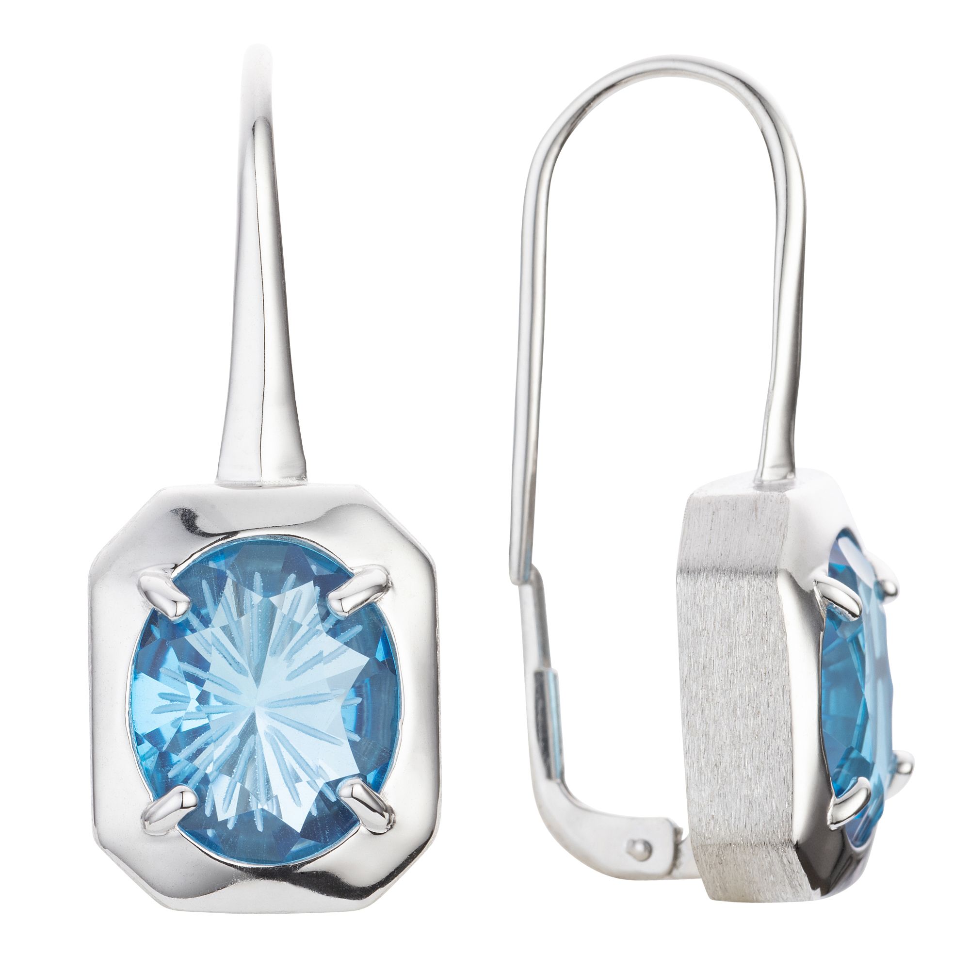 THOMAS & SOHN beh. Quarze ca.7,40ct Ohrbouton Apollo Ovalschliff Silber 925