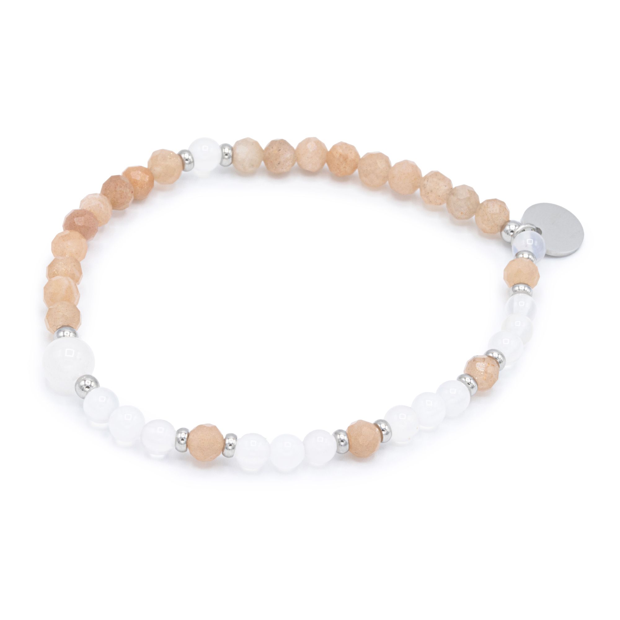 MONESSA Armband Edelsteine flexibel Logo-Plättchen