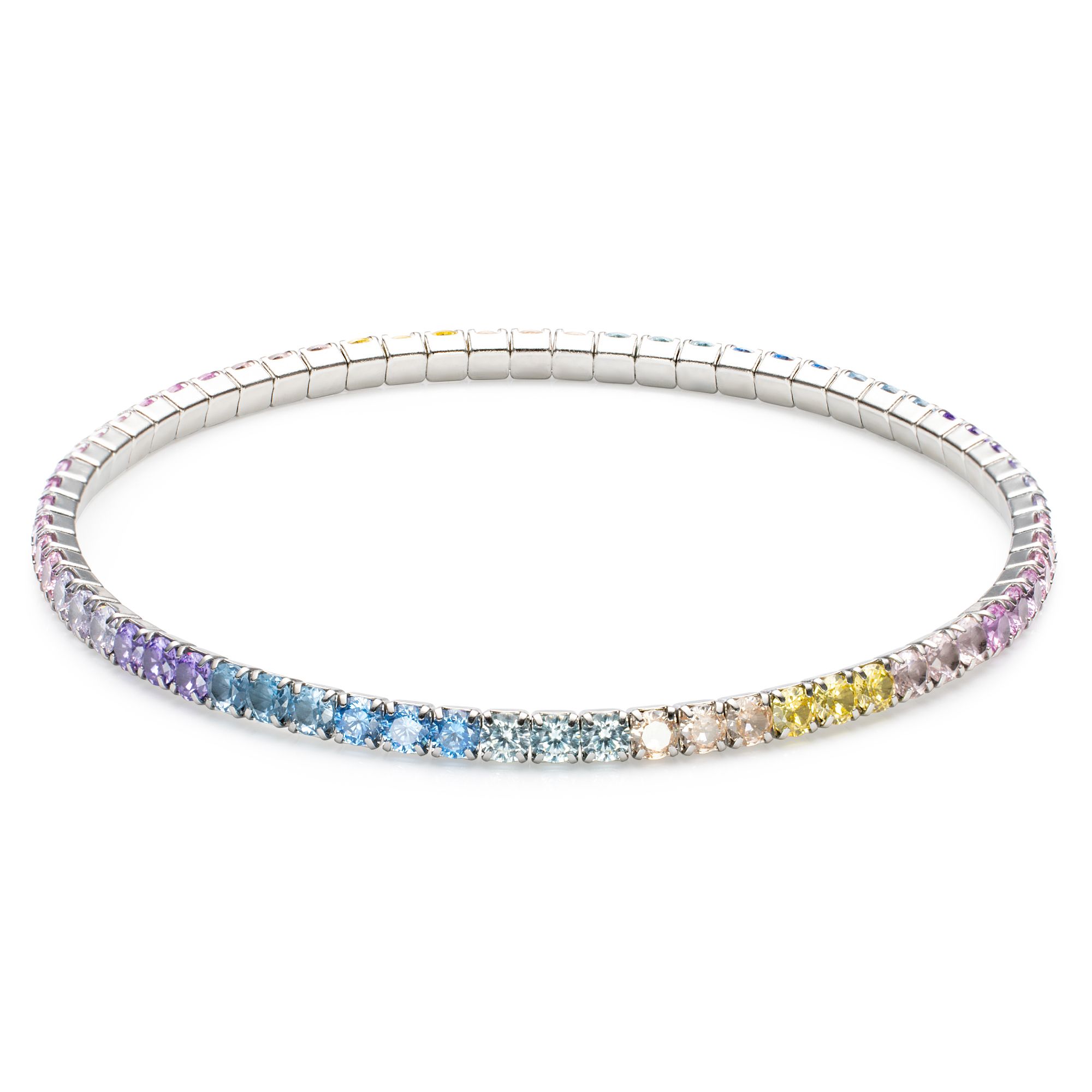 DIAMONIQUE® Armband, flexibel mind. = 6,00ct Brillantschliff Edelstahl