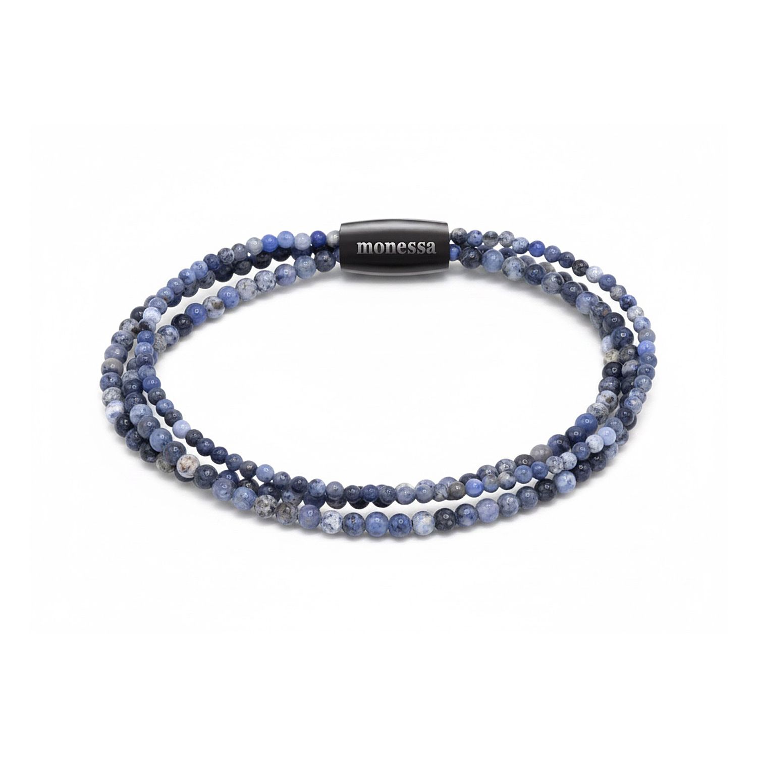 MONESSA Armband Edelsteine 3-Strang Magnetverschluss