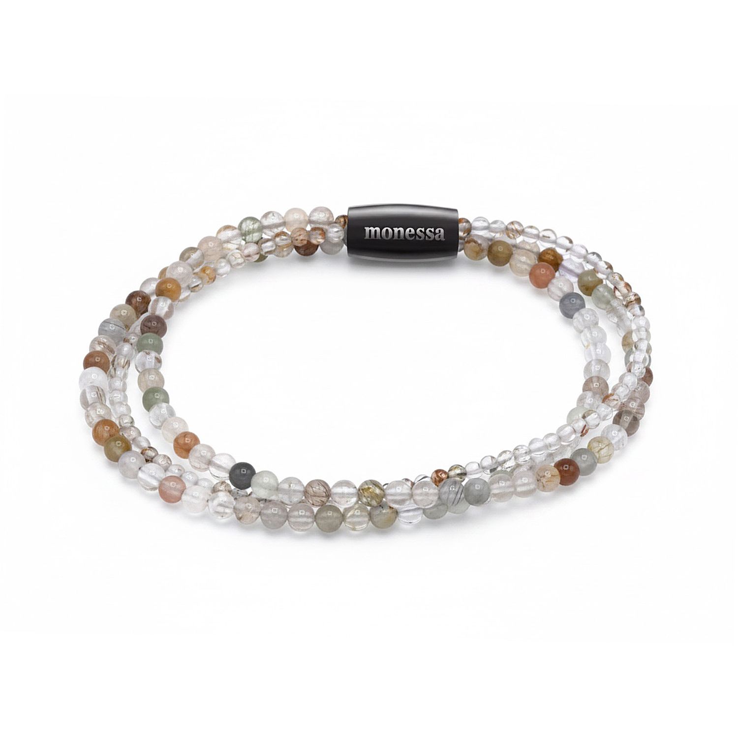 MONESSA Armband Edelsteine 3-Strang Magnetverschluss