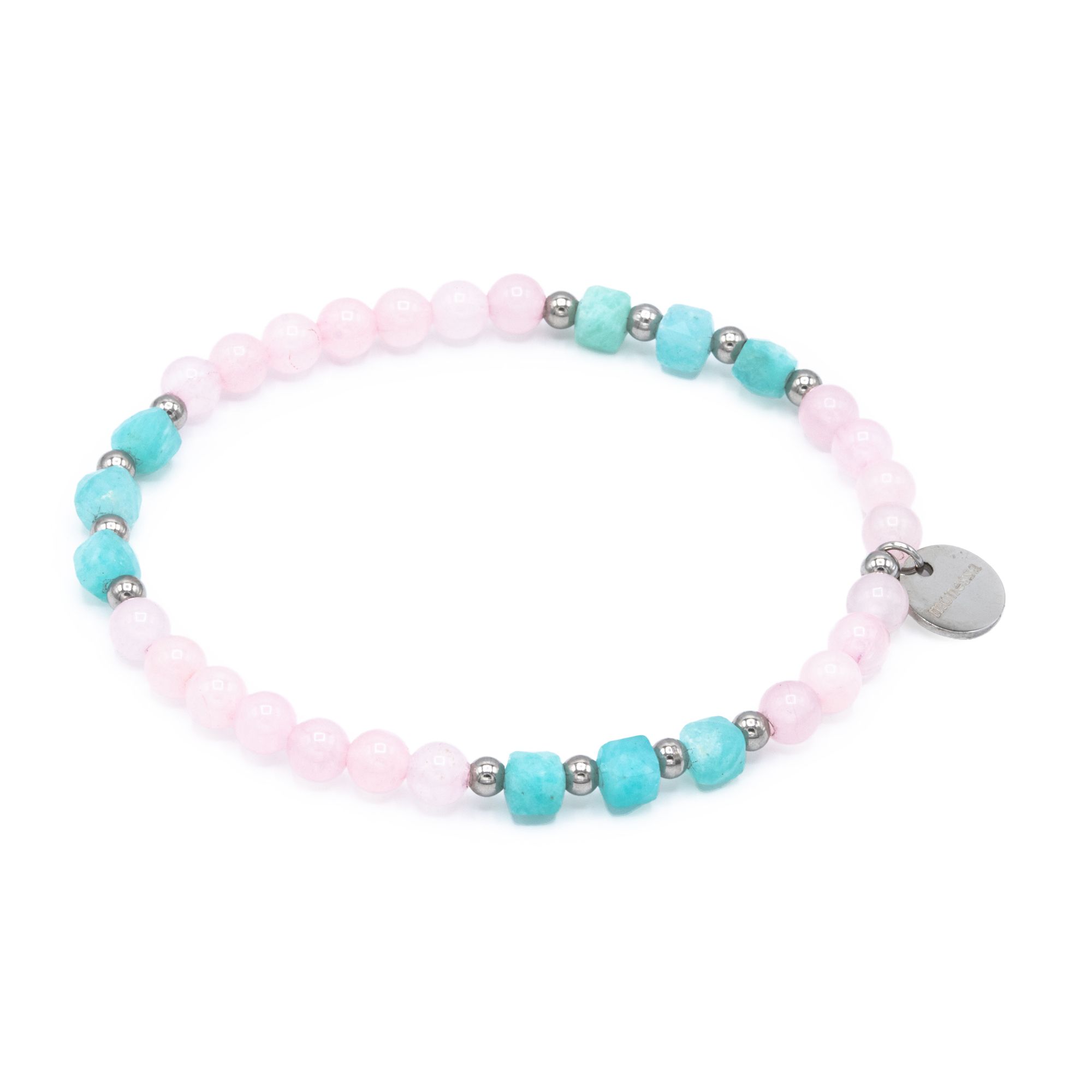 MONESSA Armband Edelsteine flexibel Edelstahl