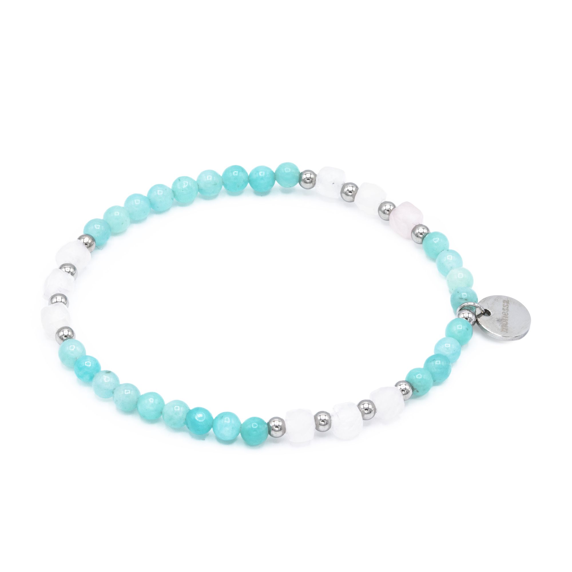 MONESSA Armband Edelsteine flexibel Edelstahl