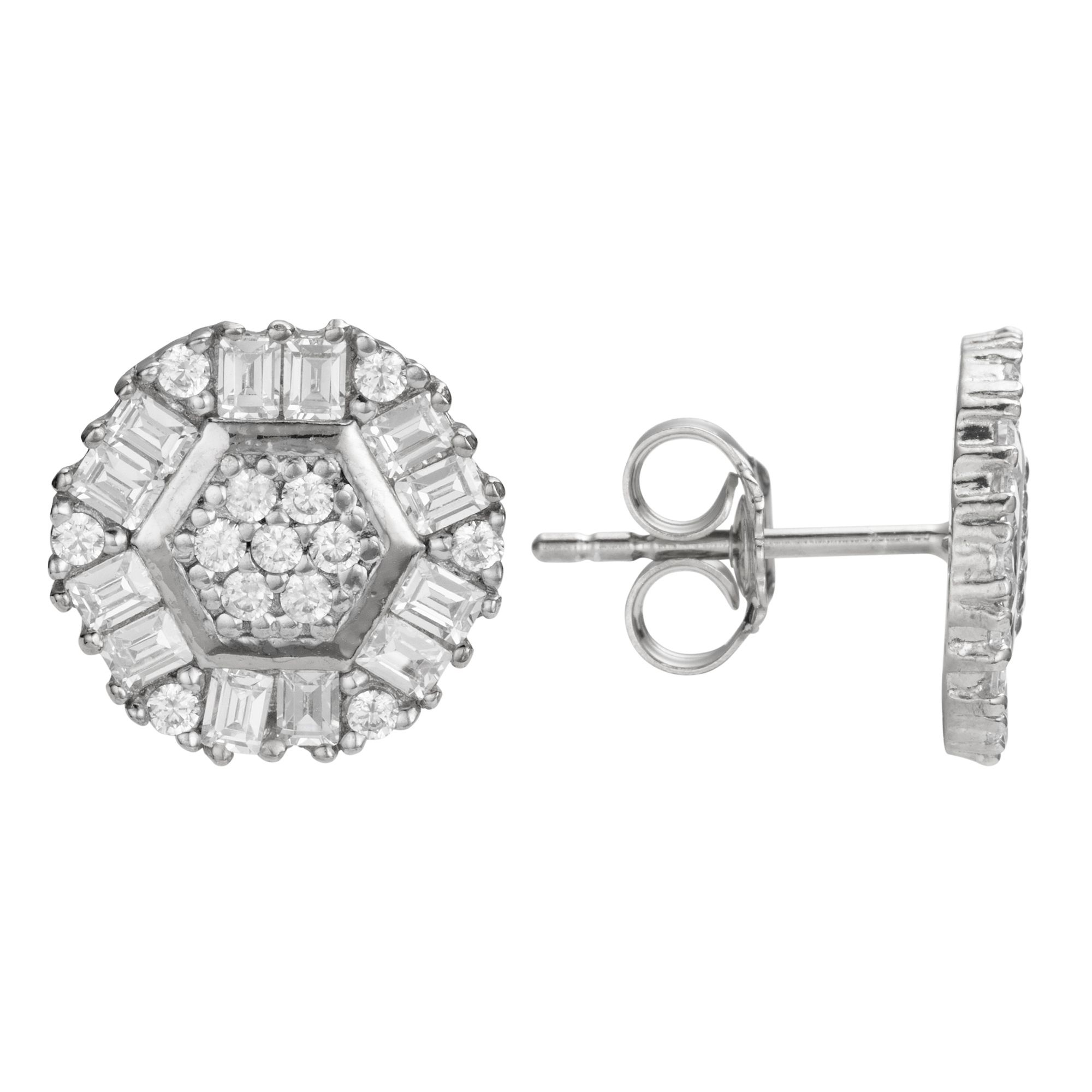 DIAMONIQUE® Ohrstecker = 0,98ct Schliffmix Silber 925