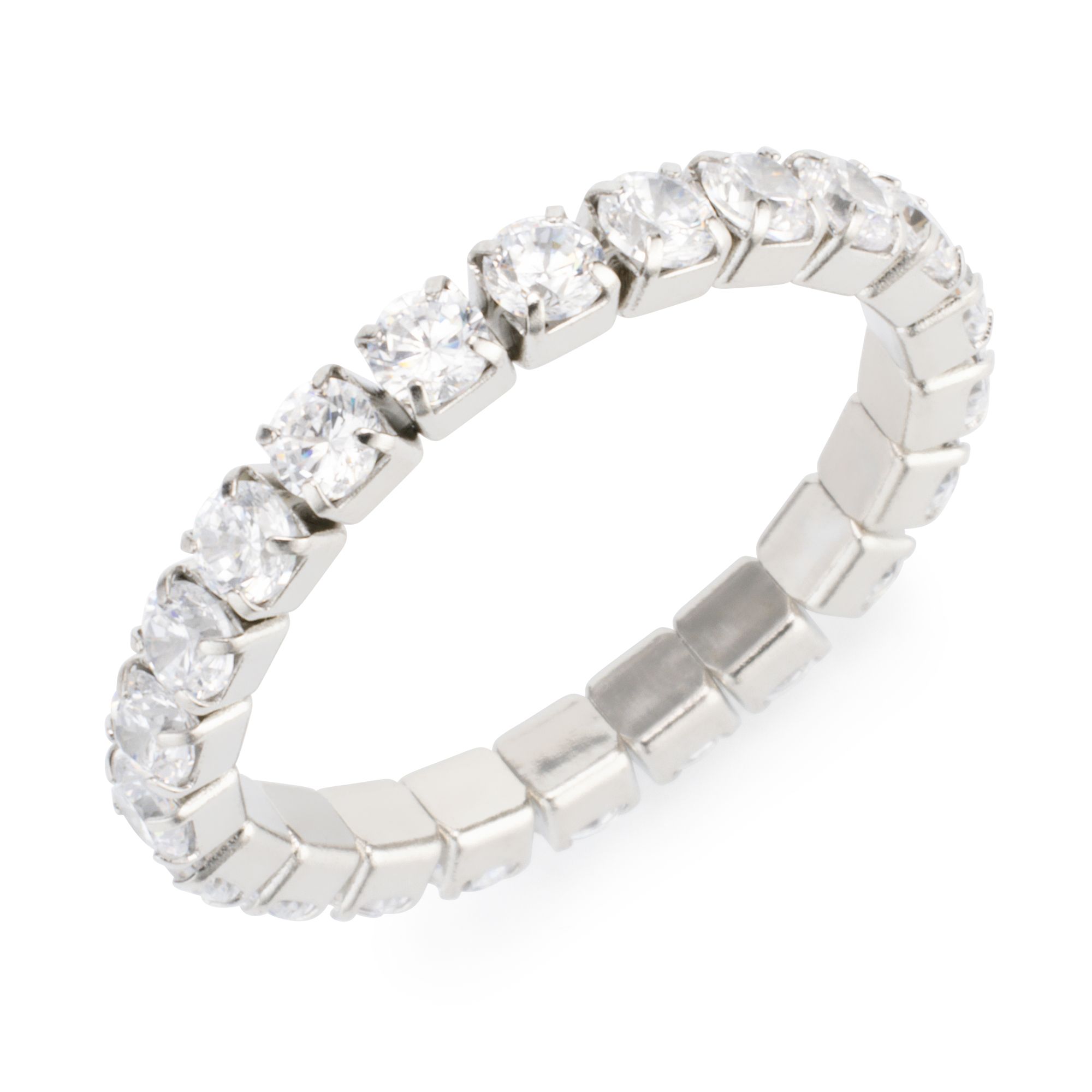 DIAMONIQUE® Flex-Ring mind. = 1,80ct Brillantschliff Edelstahl