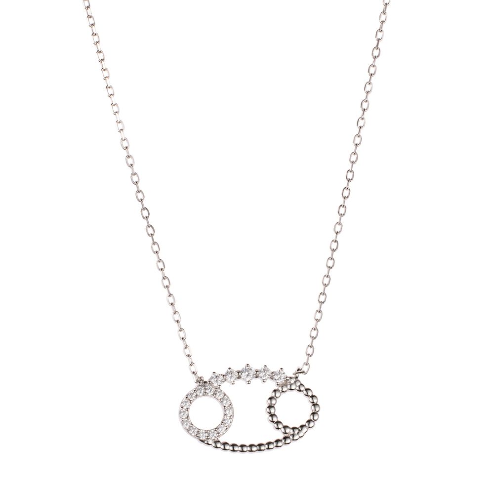 DIAMONIQUE® Sternzeichen-Kette mind. = 0,09ct Brillantschliff Silber rhodiniert
