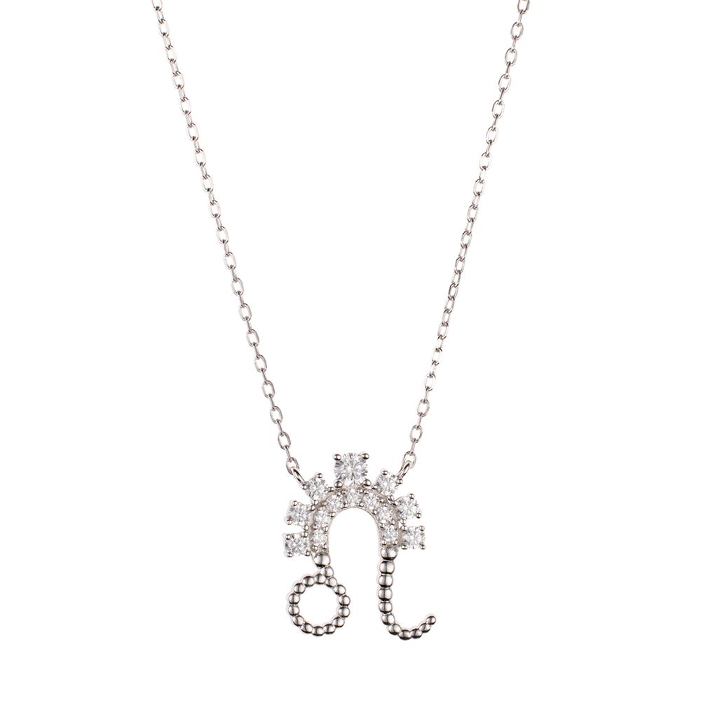 DIAMONIQUE® Sternzeichen-Kette mind. = 0,09ct Brillantschliff Silber rhodiniert