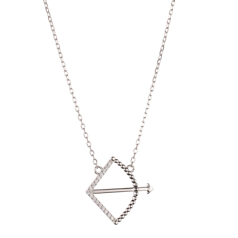 DIAMONIQUE® Sternzeichen-Kette mind. = 0,09ct Brillantschliff Silber rhodiniert