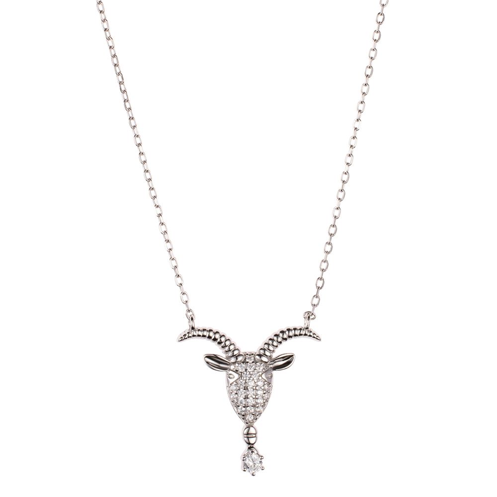 DIAMONIQUE® Sternzeichen-Kette mind. = 0,09ct Brillantschliff Silber rhodiniert